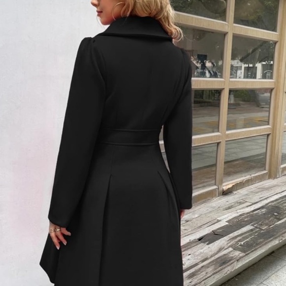 Grace Karin Women's Trench Coat, Notch Double Breasted, A Line Wool Pea Coat - Picture 3 of 5